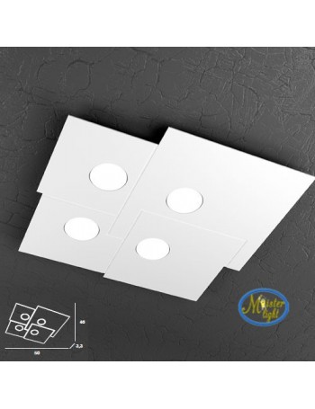 TOP LIGHT: Plate applique plafoniera quadrati incastonati in metallo 50x46cm in offerta