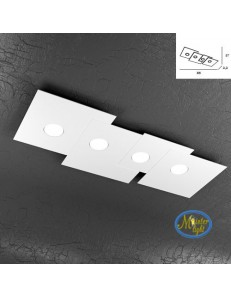 TOP LIGHT: Plate applique quadrati in metallo sfalsati bianco 86x37cm in offerta