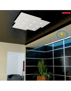 TOP LIGHT: Plate applique quadrati in metallo sfalsati bianco 86x37cm in offerta 2