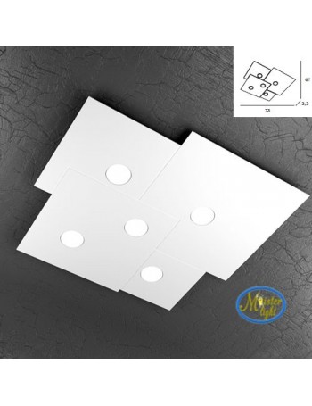 TOP LIGHT: Plate applique plafoniera quadrati incastonati in metallo 73x67cm in offerta