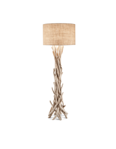IDEAL LUX: Driftwood pt1 piantana legno naturale paralume tessuto canvas in offerta 2
