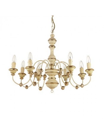 IDEAL LUX PRONTA CONSEGNA: Pisa sp8 sospensione foglia oro antichizzato effetto legno in offerta