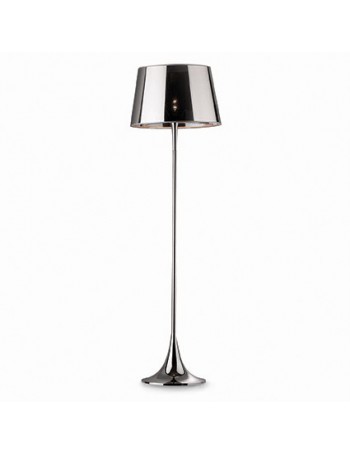 IDEAL LUX: London lampada da terra pianta cromo ad 1 luce paralume in lamina in offerta