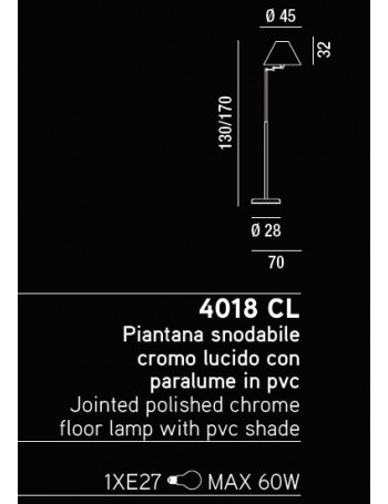 PERENZ: Piantana snodabile cromo lucido con paralume in pvc perenz in offerta