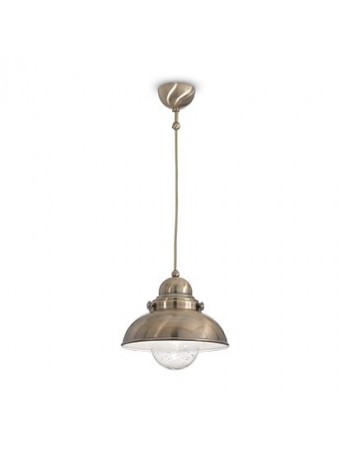 IDEAL LUX: Sailor diam 43 Corpo luce a cupola in metallo brunito Diffusore in vetro soffiato in