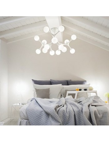 IDEAL LUX: Nodino pl15 bianco plafoniera metallo con sfere bianche in offerta