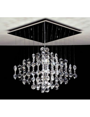 : Plafoniera rombo cristallo 9 luci gocce e pendenti rotondo 55x55cm in offerta