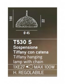 PERENZ: Lampada a sospensione realizzata in vetri tiffany con catena in offerta 2