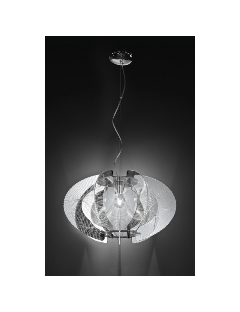 5818 lampada sospensione design moderno dinamico in acrilico cromato ... Lampadario design moderno