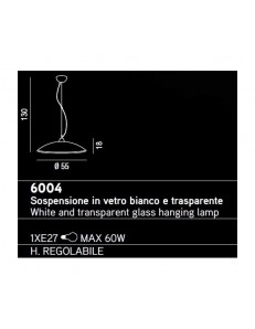 PERENZ: Lampada sospensione in vetro bianco e trasparente 55cm in offerta 2