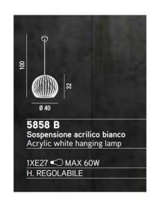 PERENZ: Sospensione in acrilico bianco sfera 40cm in offerta 2