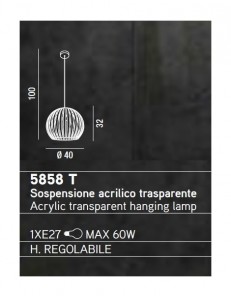 PERENZ: Sospensione in acrilico trasparente sfera 40cm in offerta 2