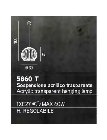 PERENZ: Sospensione in acrilico trasparente sfera 30cm in offerta
