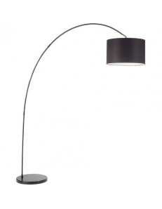 PERENZ: Piantana ad arco con paralume stoffa nero vintage classico in offerta