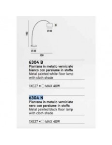 PERENZ: Piantana ad arco con paralume stoffa nero vintage classico in offerta 2