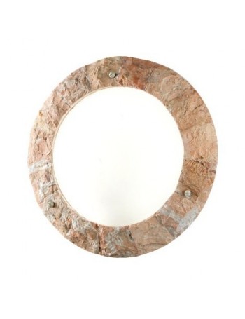 PERENZ: Applique rotonda rivestita in pietra naturale rosa scolpita in offerta