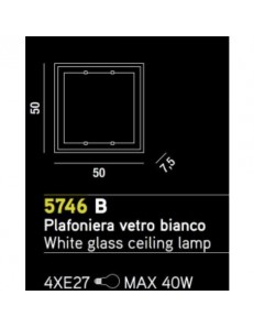 PERENZ: Plafoniera bianca quadrata in vetro lampada soffitto in offerta 2