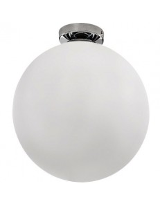PERENZ: Lampada da soffitto plafoniera in cromo lucido e vetro bianco design sfera in offerta