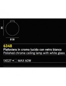 PERENZ: Lampada da soffitto plafoniera in cromo lucido e vetro bianco design sfera in offerta 2