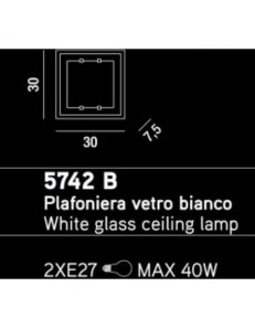PERENZ: Plafoniera bianca quadrata in vetro in offerta 2