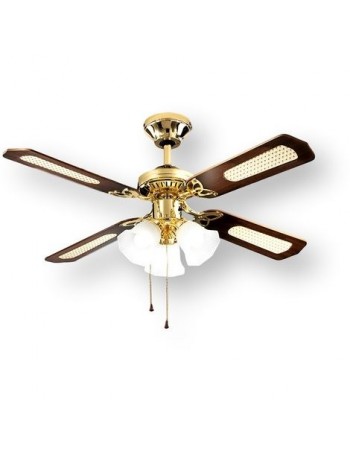 PERENZ: Ventilatore 4 pale con luce ottone lucido 105cm in offerta