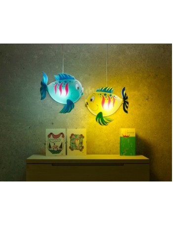 LINEAZERO: Fish blu lampada sospensione cameretta bambini design pesciolino in offerta