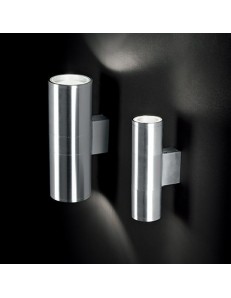 IDEAL LUX: Gun ap2 big applique parete per esterno giardino doppio diffusore alluminio vetro 21cm 2