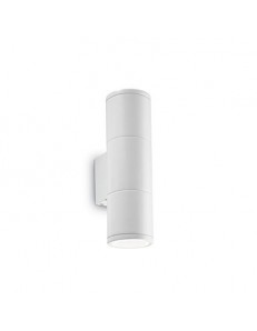 IDEAL LUX: Gun applique parete per esterno bianco doppio diffusore vetro 21cm in offerta