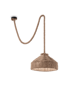 IDEAL LUX: Canapa sp1 sospensione metallo rivestita di canapa naturale in offerta