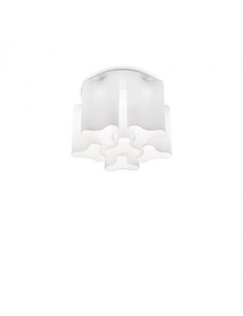 IDEAL LUX: Compo pl6 plafoniera vetro soffiato bianco opaco 56cm in offerta