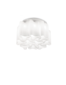 IDEAL LUX: Compo pl10 plafoniera vetro soffiato bianco opaco 73cm in offerta