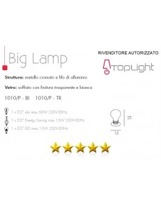 TOP LIGHT: Big lamp lumetto vetro trasparente top light in offerta 2