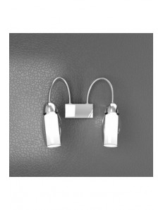 TOP LIGHT: Feeling applique moderno cromo 2 luci vetro bianco in offerta
