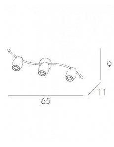 TOP LIGHT: Feeling applique orientabile moderno cromo 3 luci vetro bianco in offerta 2
