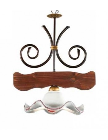 ONDALUCE: Sospensione legno noce ferro ruggine taverna diffusore ceramica in offerta