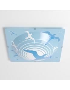 LINEAZERO: Plafoniera per cameretta bambini design gabbiani blu azzurro in offerta 2