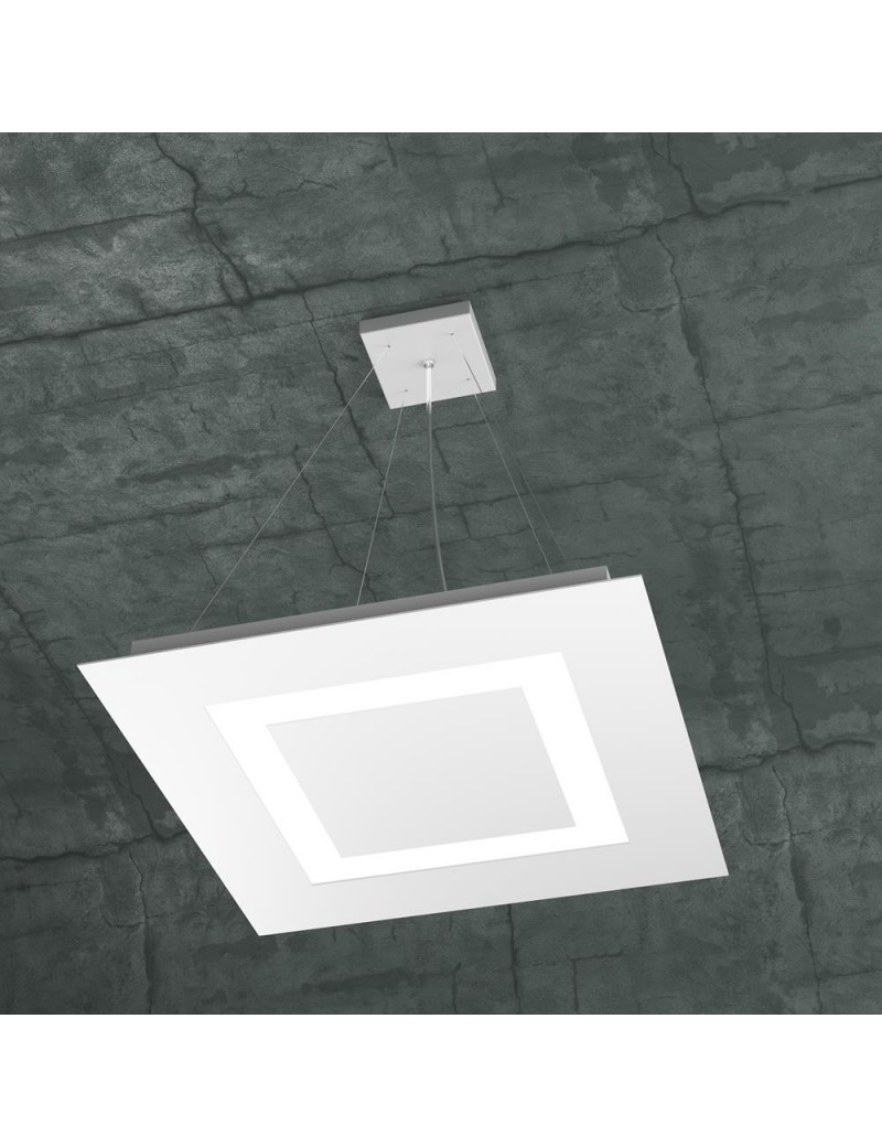 TOP LIGHT: Carpet sospensione LED bianco slim + luce soffitto 50cm in offerta
