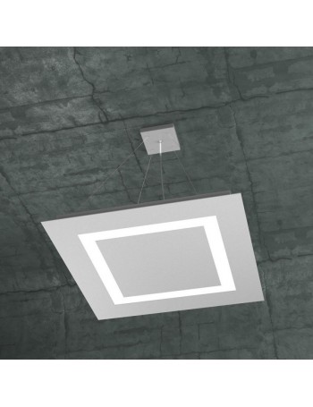 TOP LIGHT: Carpet sospensione quadrata grigio + luce soffitto 60cm in offerta