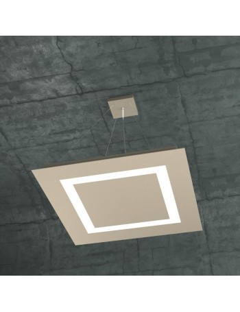 TOP LIGHT: Carpet sospensione LED quadrata sabbia + luce soffitto 60cm in offerta