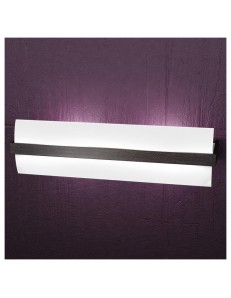 TOP LIGHT: Wood applique parete moderna vetro curvo satinato wenge 50cm in offerta