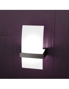 TOP LIGHT: Wood applique parete moderna legno vetro curvo wenge 15cm in offerta