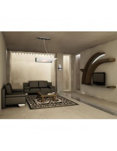 TOP LIGHT: Wood lampada sospensione regolabile vetro satinato curvo wenge in offerta