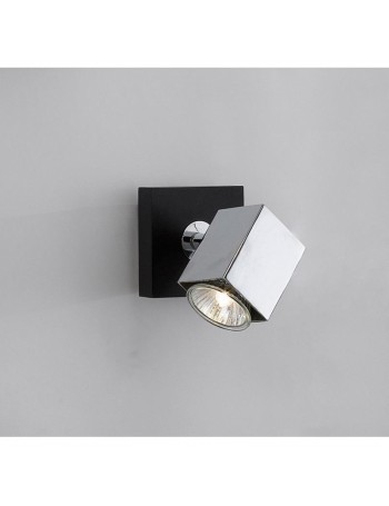 TOP LIGHT: Cube applique parete faretto metallo particolari legno wenge 1 luce in offerta