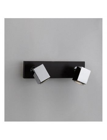 TOP LIGHT: Cube applique parete faretto metallo particolari legno wenge 2 luci in offerta