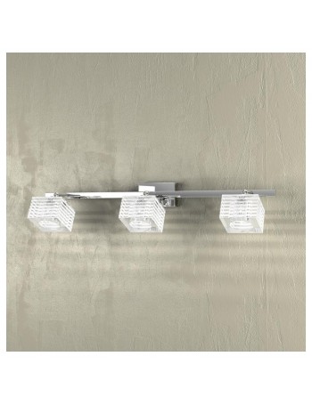 TOP LIGHT: Metropolitan applique lampada parete cubo cristallo righe satinate 3 luci in offerta