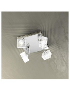 TOP LIGHT: Metropolitan plafoniera moderna cubo cristallo decorato 4 luci in offerta