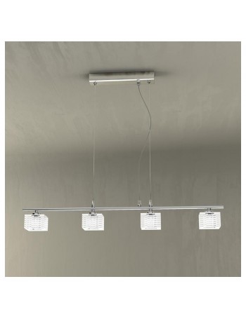 TOP LIGHT: Metropolitan lampada a sospensione regolabile con 4 cubi decorati satinati a righe in