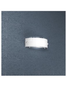 TOP LIGHT: Linear mad 30 applique parete moderna vetro curvo serigrafato satinato in offerta