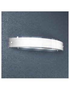 TOP LIGHT: Linear mad applique parete moderna vetro curvo serigrafato satinato 70cm in offerta