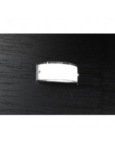 TOP LIGHT: Linear applique parete vetro curvo serigrafato bianco bordi laterali 30cm in offerta